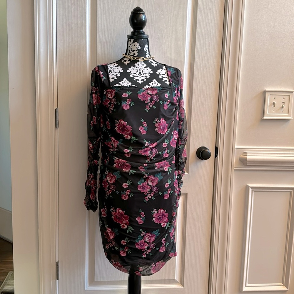 RUE 21 ruched sheer dress